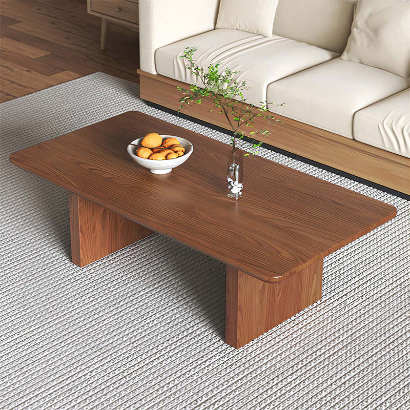 Walnut Solid Wood Rectangular Coffee Table, 15.75" H x 47.24" L x 23.62" W
