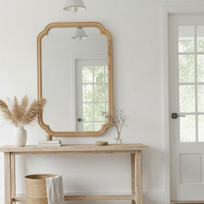 Miroir décoratif, miroir décoratif à cadre en bois pour chambre à coucher, salle de bain, salon, entrée