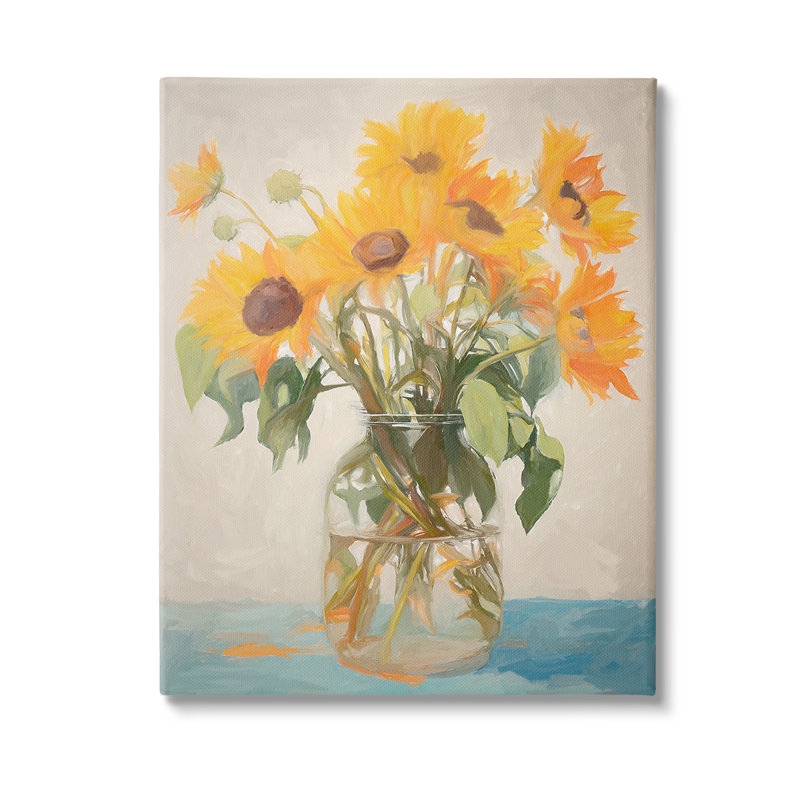 Art mural classique sur toile Bouquet de tournesol par Ramona Murdock, H 20 po x l 16 po