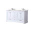 Meuble-lavabo double 60 po X P 22 po D, plateau en quartz blanc et ensemble de robinet-1693447883