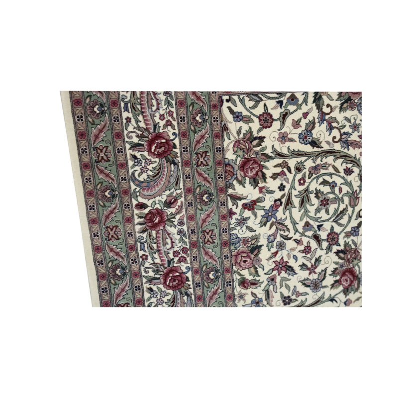 Tapis ivoire noué à la main de haute qualité
