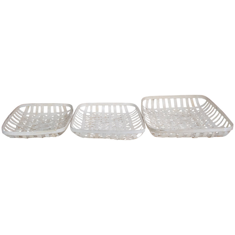 Paniers de table rectangulaires, Blanc