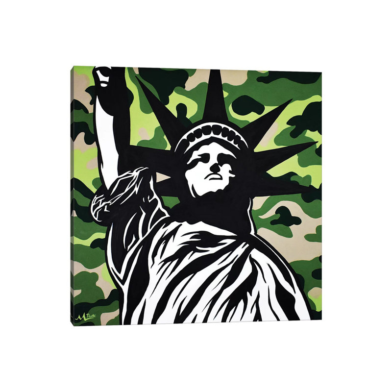 Camo Liberty by Hybrid Life Art - Wrapped Canvas Print, 30.48 cm H x 30.48 cm W
