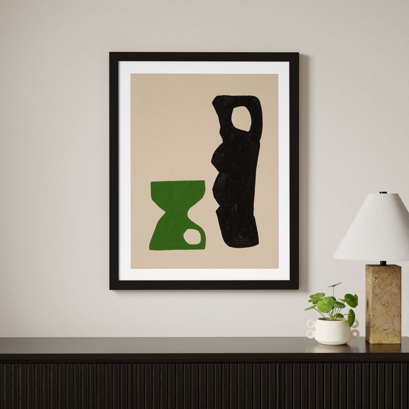 The Conversation by Michael Kempen, Black Framed, 30" W x 38" H