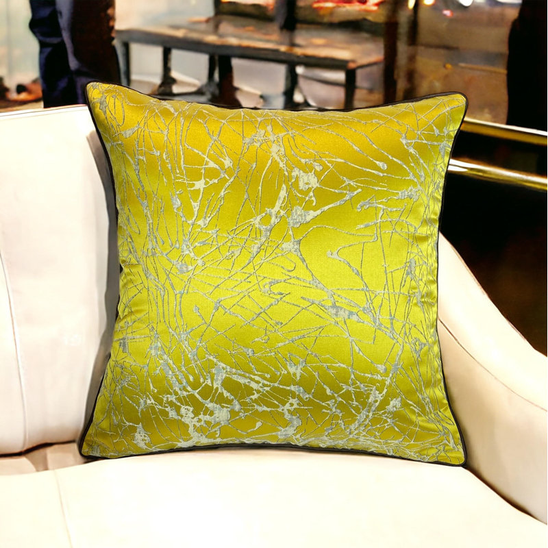 Housse de coussin géométrique réversible en satin