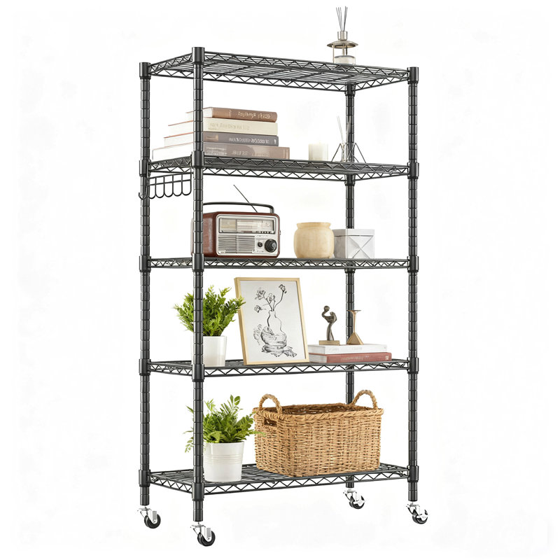 Rayonnage à hauteur réglable Lylla, Noir, H 62,2 po x l 29,92 po x P 13,78 po