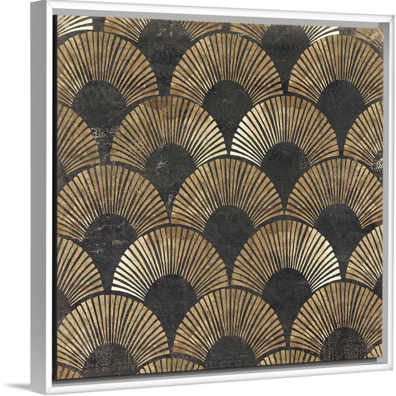«Golden Art Deco II» par Aimee Wilson, reproduction sur toile, Impression encadrée, H 18 po x l 18 po, Blanc