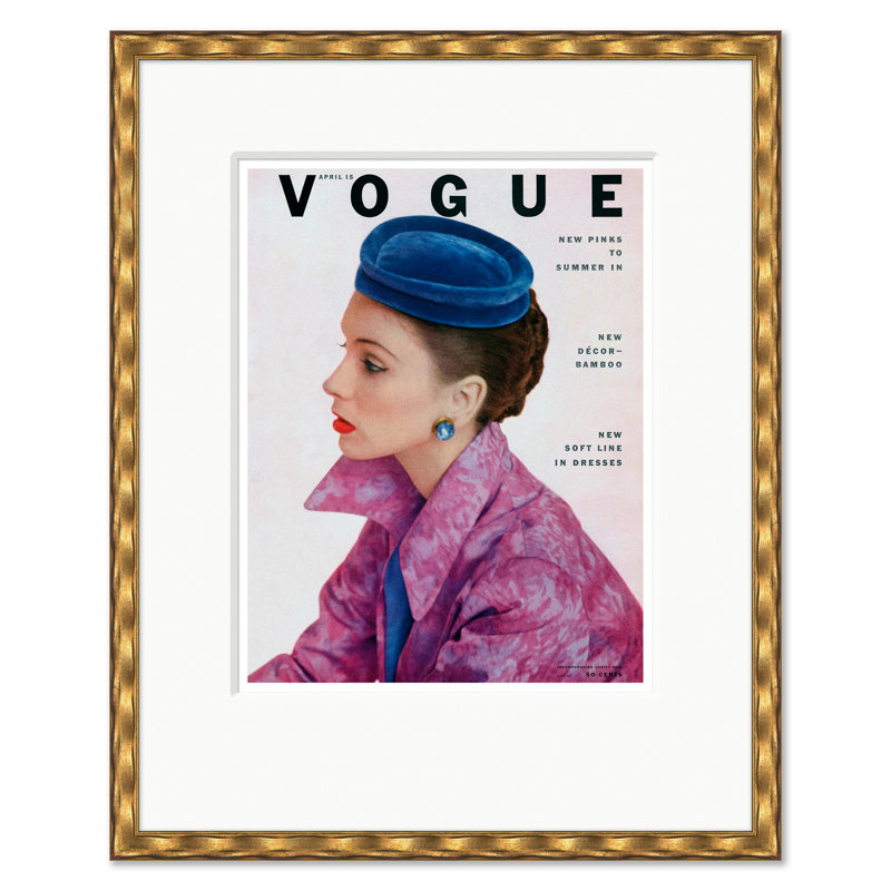 Vogue Cover, "Suzy Parker In Pink," John Rawlings, April 15, 1952 Print by John Rawlings, Gold
