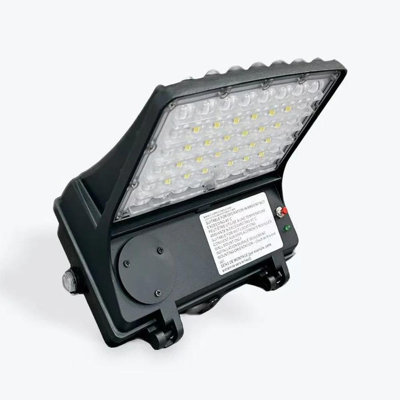 E2 Lighting 40W LED Full Cutoff Wall Pack with Motion Sensor, Dusk-to-Dawn Photocell and 90-Minute Emergency Battery Backup, 5000K Daylight, Black, 1-Pack