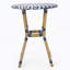 Ensemble bistro d'extérieur en aluminium 3 pièces, bleu marine, avec finition en bambou-833725718