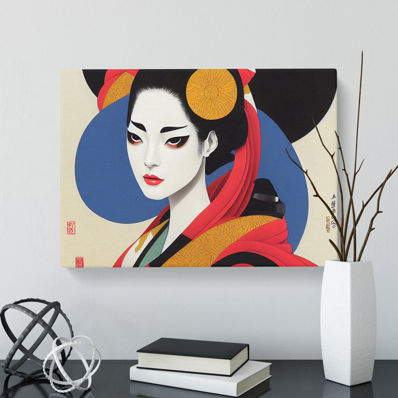 Spirited Geisha - Wrapped Canvas, 35cm H x 50cm W x 3cm D