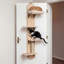Arbre à chat suspendu à la porte, hauteur réglable sur 4 niveaux, avec coussin moelleux, beige.-1153647587