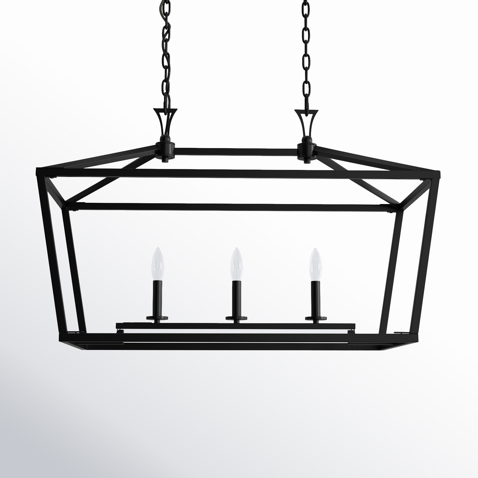 Hastings 3 - Light Kitchen Island Linear Pendant, Matte Black