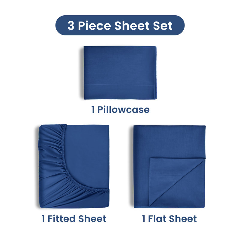 Martex 225 Thread Count Bed Sheets Light Weight, Soft Breathable Sheets, Brushed Cotton Rich Blend, Secure Fit, Wrinkle Resistant, Durable, Easy Care & Comfy Sheets