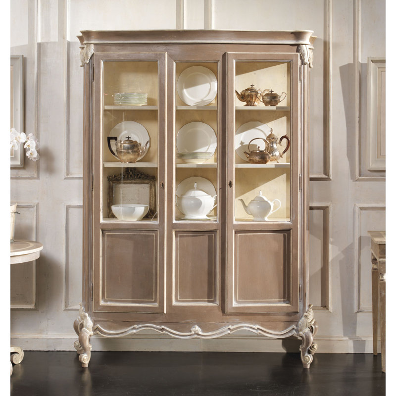 Handpainted China Cabinet, Antique White