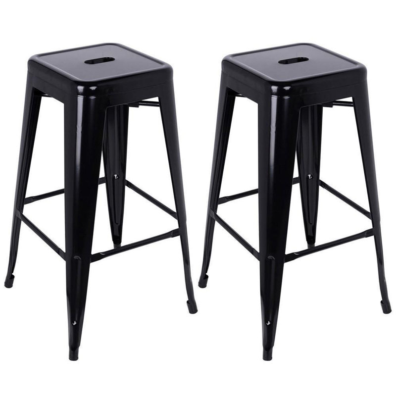 Tabouret de bar et de comptoir Wilhoit, Noir, 2, Tabouret de bar (siège d’une hauteur de 30 po)