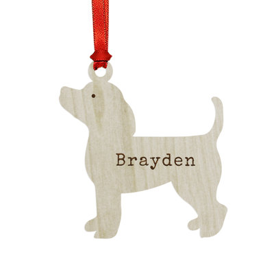 Ornement de noël en bois gravé au laser personnalisé