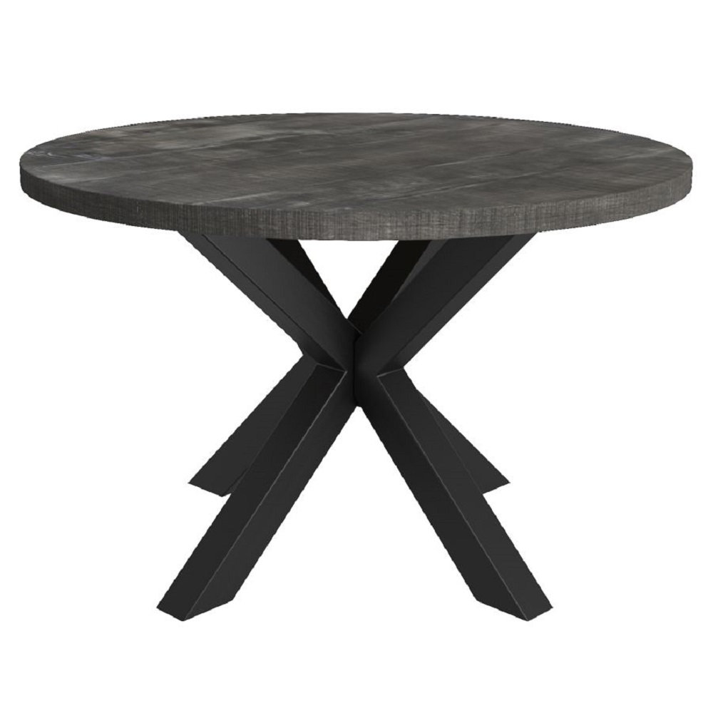 Millwood Pines Ajha Round Solid Wood Top Metal Base Dining Table Wayfair