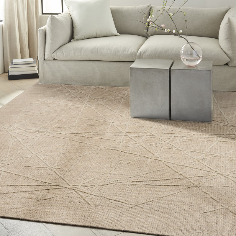 Calvin Klein CK044 Wander 7'9" x 9'9" Natural Modern Indoor Rug, Natural, Rectangle 7'9" x 9'9"