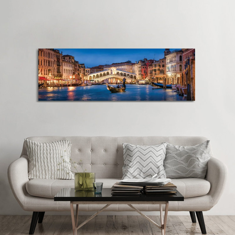 Rialto Bridge Panorama by Jan Becke - Wrapped Canvas Gallery-Wrapped Canvas Giclée, 182.88 cm H x 60.96 cm W