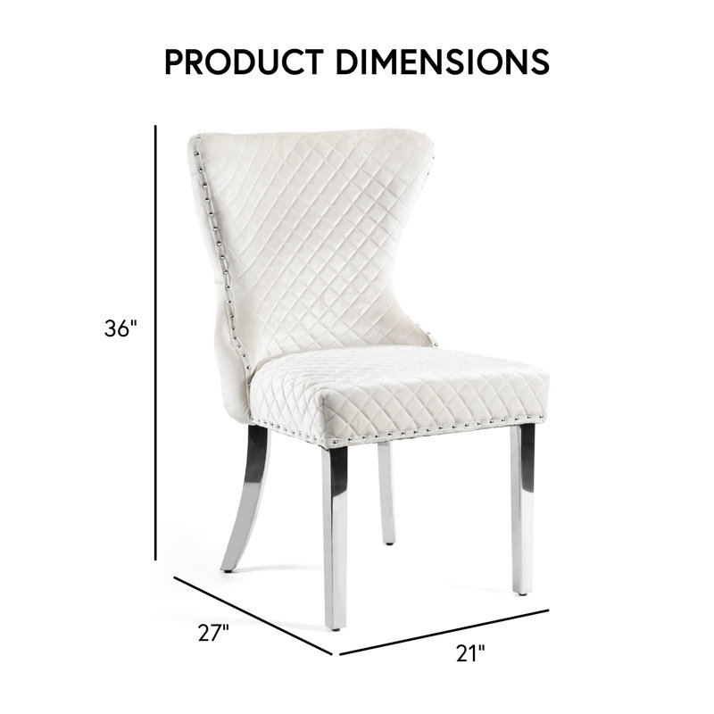 Chaises d'appoint rembourrées Monroe, Chrome, Blanc