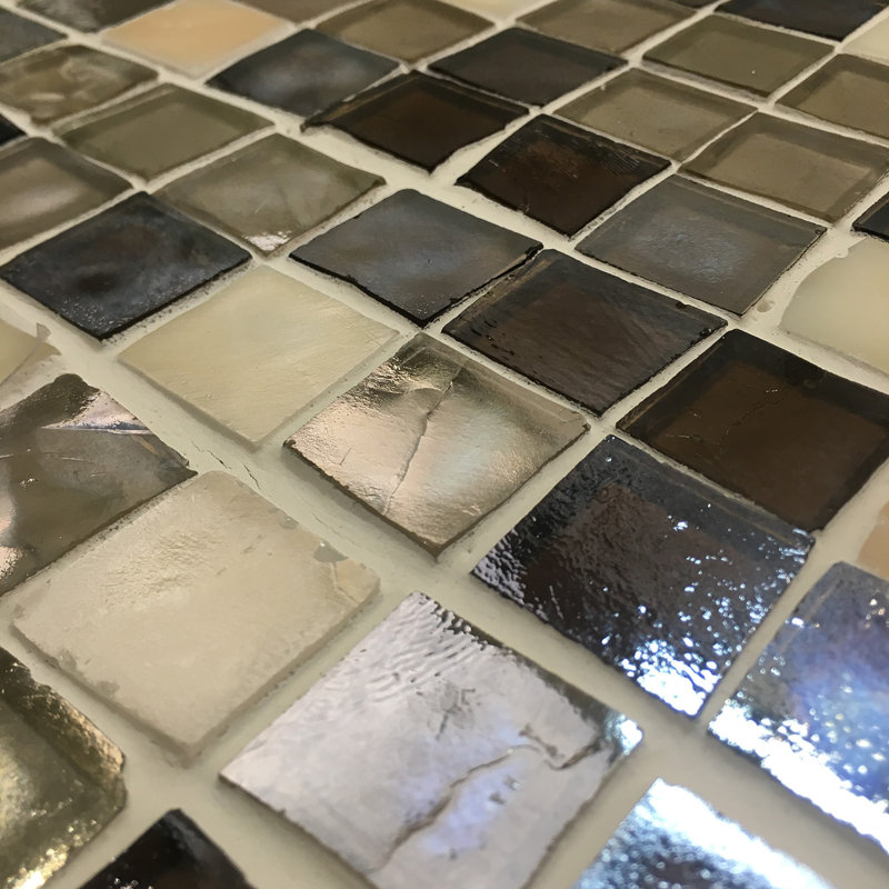 Luxe 1" x 1" Cast Glass Grid Mosaic Wall Tile