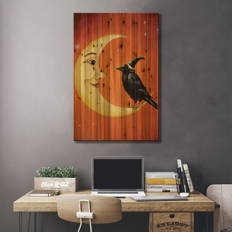 " The Moon Crow " by Debbie Criswell, 26" H x 18" W x 1.5" D
