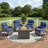 4 - Person Patio Furniture Chair Set With Fire Pit Table, 4 Swivel Glider Chairs With 6-Inch Cushions & Side Table-371767369-371767366