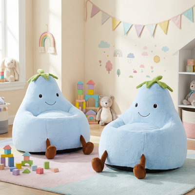 Fauteuil à billes pour enfants avec siège aubergine et siège-coussin pour jouer, lire et regarder la télévision pour les tout-petits et les chambres d'enfants