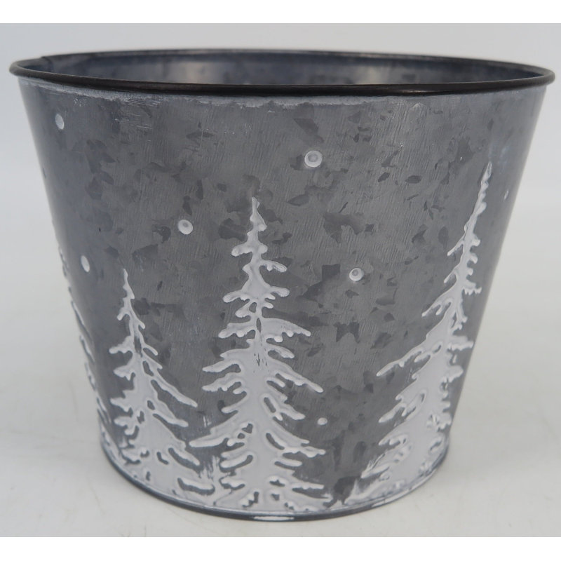 Cache-pot en métal Aylmar, H 5,25 po x l 6,75 po x P 6,75 po