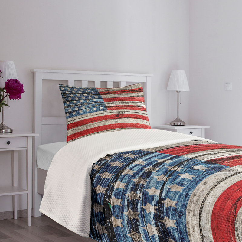 Twin White Quilted Bedspread Set with Pillow Sham