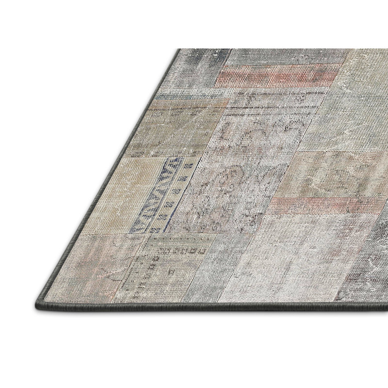 Tapis beige/gris contemporain, Rectangle 4 pi x 6 pi