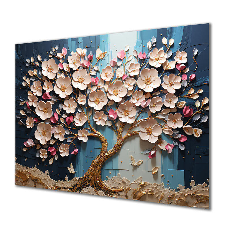 Orchid Tree Garden Of Branches I - Tree Metal Wall Art, 30" H x 40" W x 1.5" D