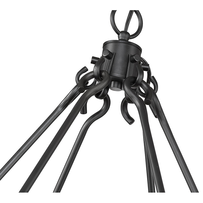 Eddison 12 - Light Dimmable Geometric Chandelier, Matte Black