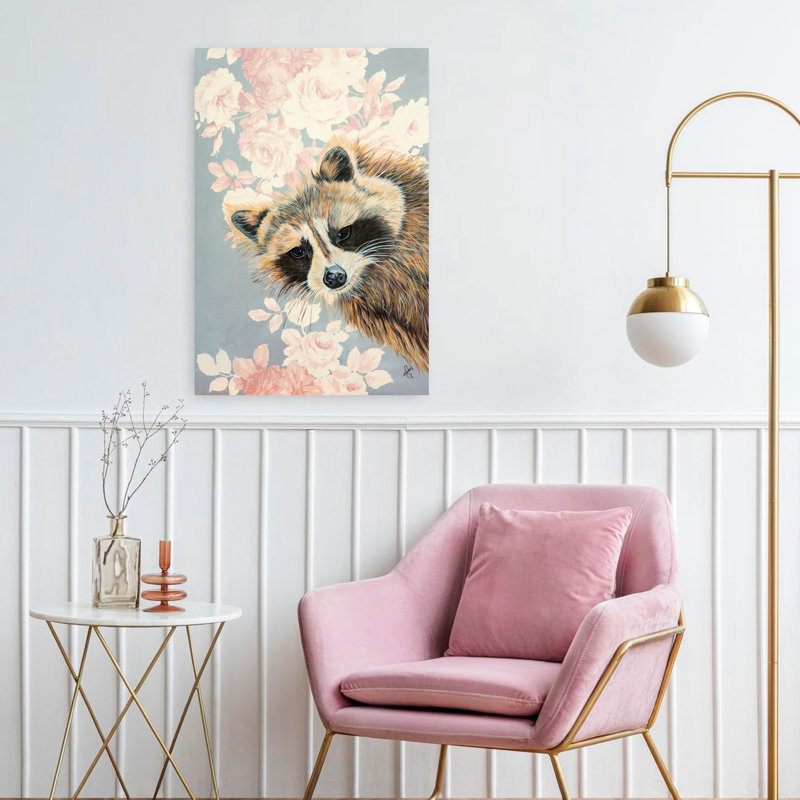 Mischievous Mac Contemporary Flower Forest Art, 24" H x 16" W
