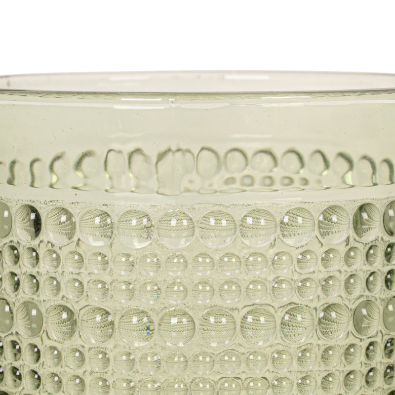Verres ronds en verre à pois surélevés, Vert