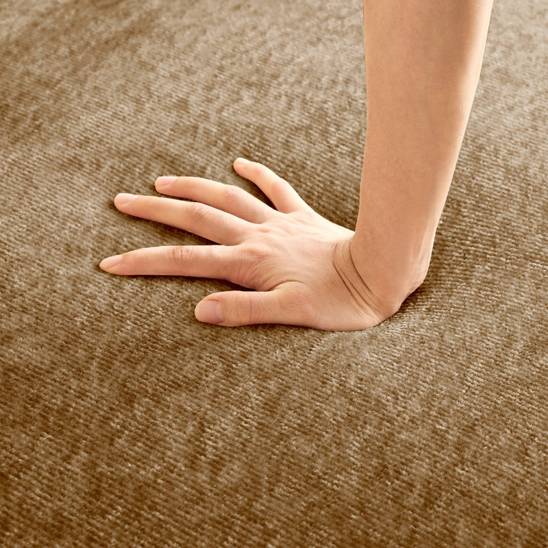 Repose-pieds en velours, Brun