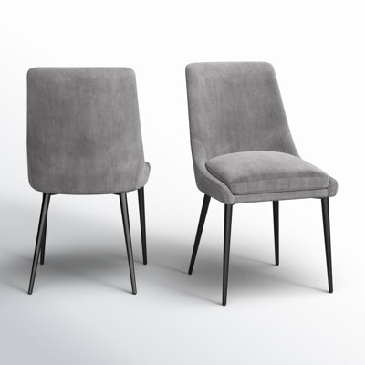 Linen Blend Metal Side Chair Dining Chair