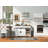 53.7" Farmhouse Kitchen Island With Power Outlet, 2 Sliding Barn Door Kitchen Storage Island With Drop Leaf, Spice Rack Rolling Kitchen Cart On Wheels, For Home, Kitchen And Dining Room, White-875279727