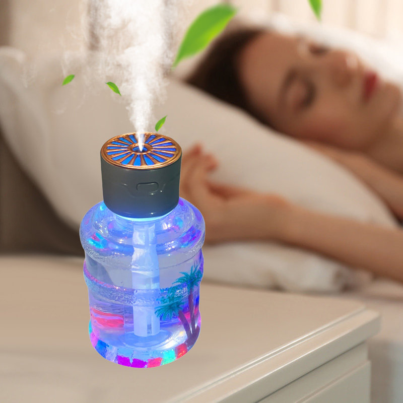 Humidificateur-Purificateur-Silencieux-Maison Chambre-Bureau-petit diffuseur d'arôme de voiture, Gray
