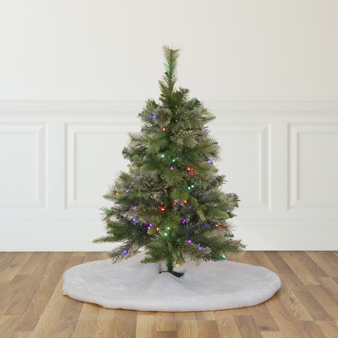 3' Pre-Lit Kingston Cashmere Pine Full Artificial Christmas Tree Multi LED Lights Northlight Seasonal