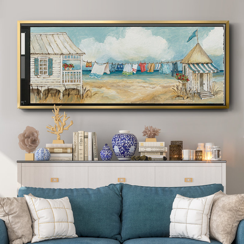 Fresh Laundry I- Framed Canvas, 8" H x 20" W