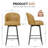 Counter Height Bar Stools Set Of 4,360° Swivel Barstools With High Back And Metal Legs,26" Seat Height, Upholstered Pu Leather Bar Chairs For Kitchen Island, Dining Room,cafes-2022371178