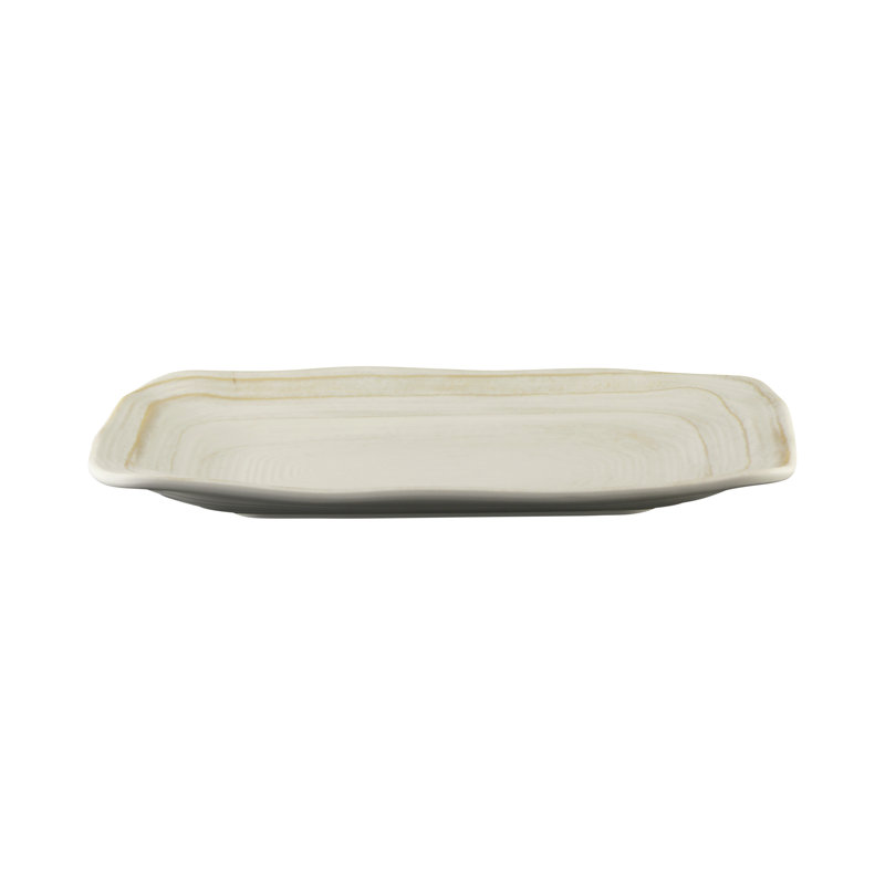 Assiette à dîner rectangulaire en mélamine 12 po Square Della Terra Stoneware, Blanc cassé