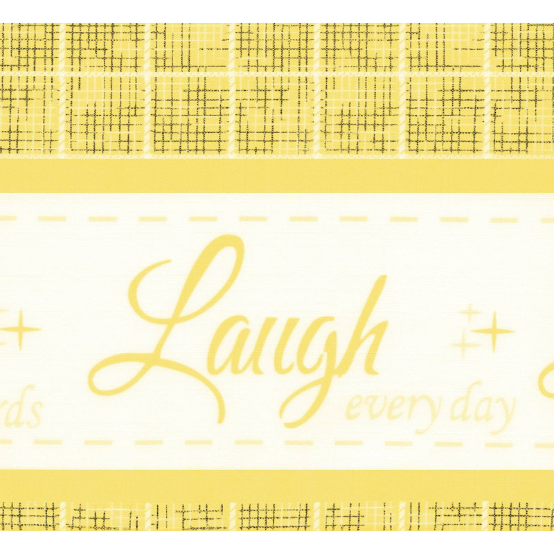 Yellow Live Love Laugh Plaid Window Curtain Set 58x24