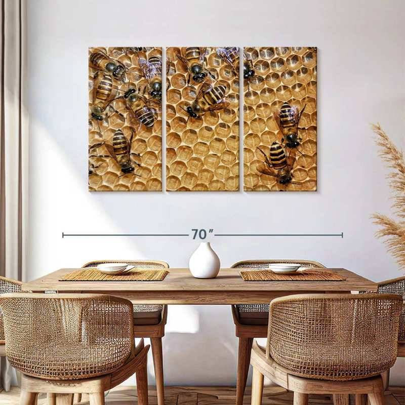Brampt Honeycomb Bees, 36" H x 57" W