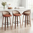 Ensemble de 3 tabourets de bar et de comptoir pivotants modernes Virgil
