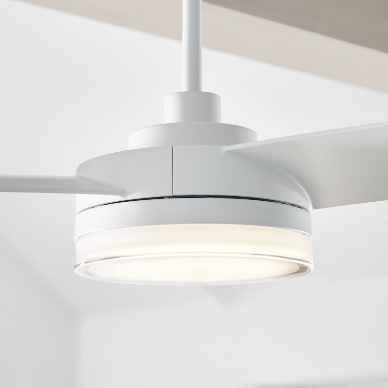 56'' Cirque LED Standard Ceiling Fan with Remote Control and Light Kit Included, Matte White