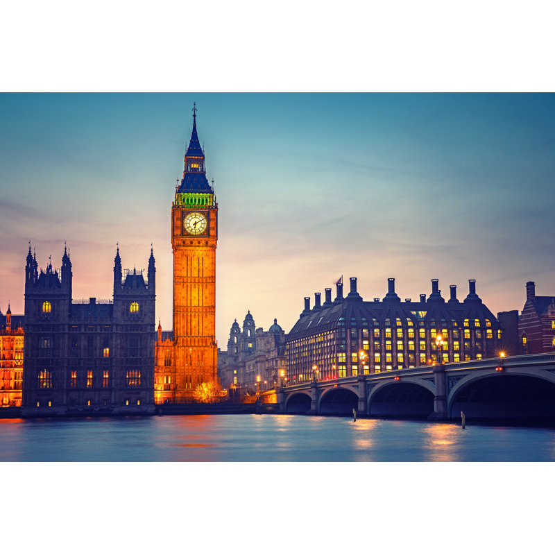 Westminster Bridge , London by Sborisov - Wrapped Canvas Print, 30cm H x 46cm W