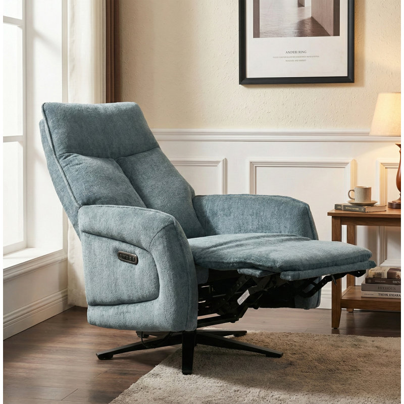Cassidi Swivel Zero Gravity Recliner, Blue/Teal